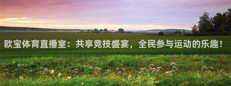 欧宝体育直播室：共享竞技盛宴，全民参与运动的乐趣！